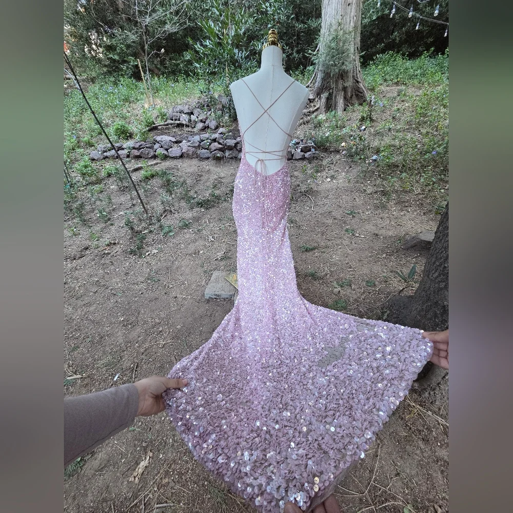 Sherri Hill | Dresses | Sherri Hill Pink Backless Sequin Beaded Prom Dress  | Poshmark